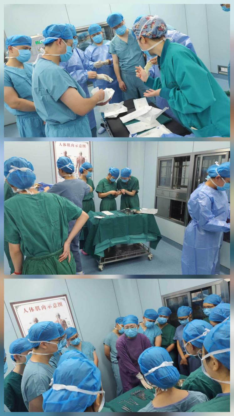 麻醉科林燕、程鸿琳、邓方圆、张碧兰进行七步洗手法、无菌培训、麻醉手术器械实操授课