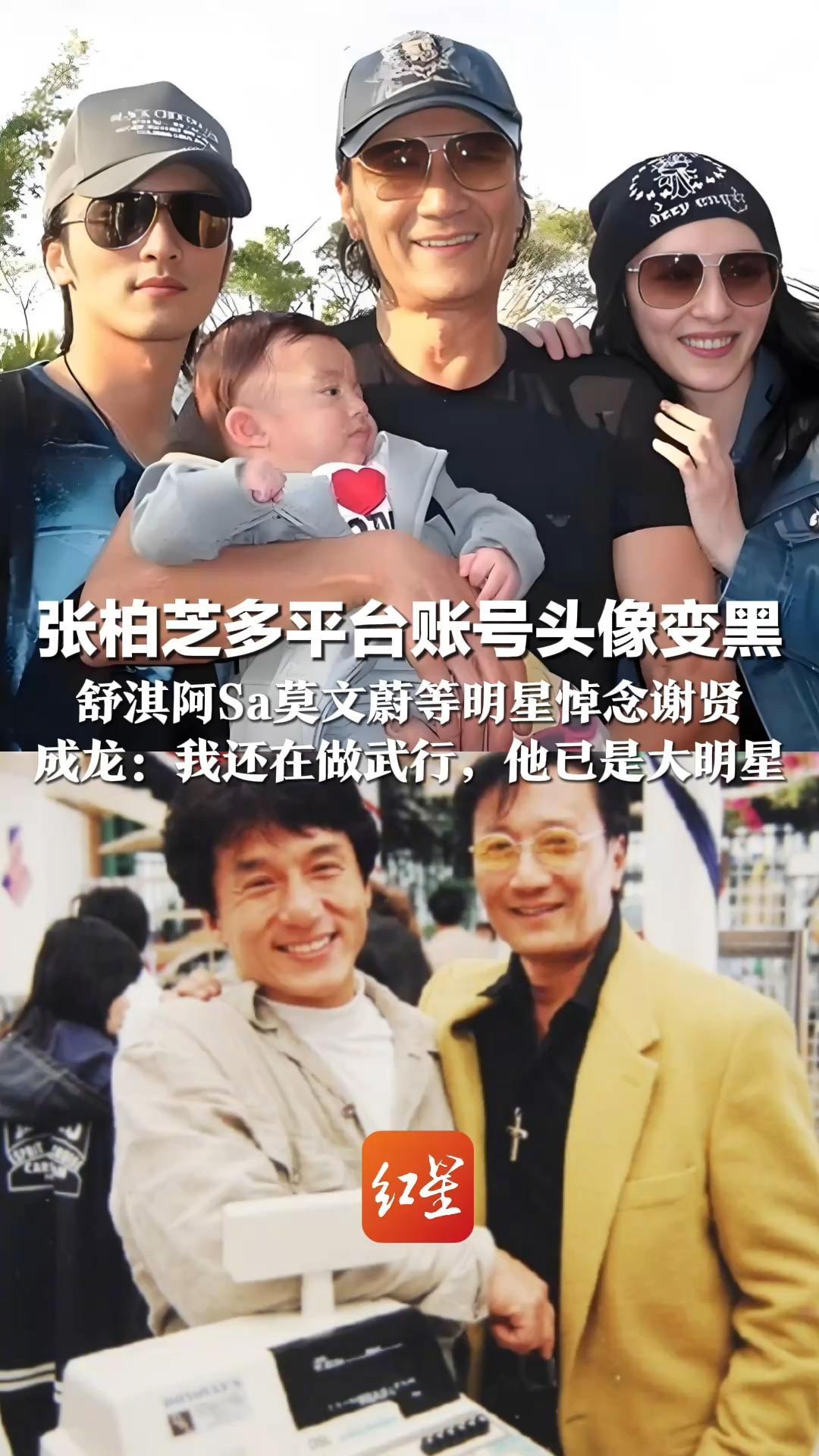 张柏芝多平台账号头像变黑 舒淇阿Sa莫文蔚等明星悼念谢贤 成龙：我还在做武行，他已是大明星 家属遵从遗愿丧葬从简