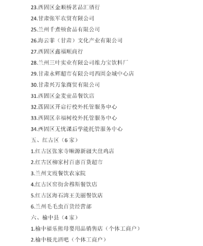 兰州今年首批放心消费承诺单位公示 有你常去的吗
