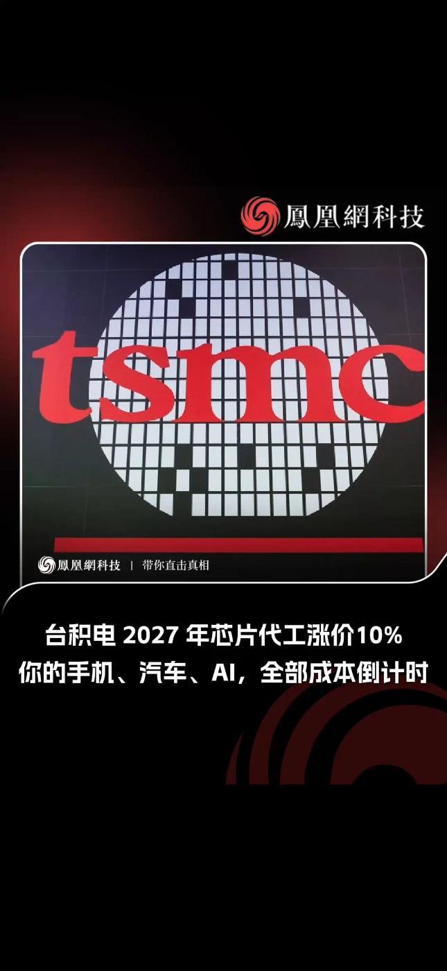台积电计划2027年起，将芯片代工价格提高最多10%据《财联社》报道，在AI产业链涨价消息漫天飞舞的背景中，全球芯片代工巨头台积电的涨价也有了最新进展。据周二的最新消息，多位产业链人士对媒体透露