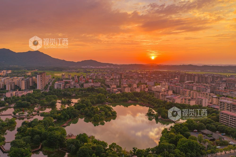 2026年7月15日在江西省吉安市峡江县新县城拍摄的画面。