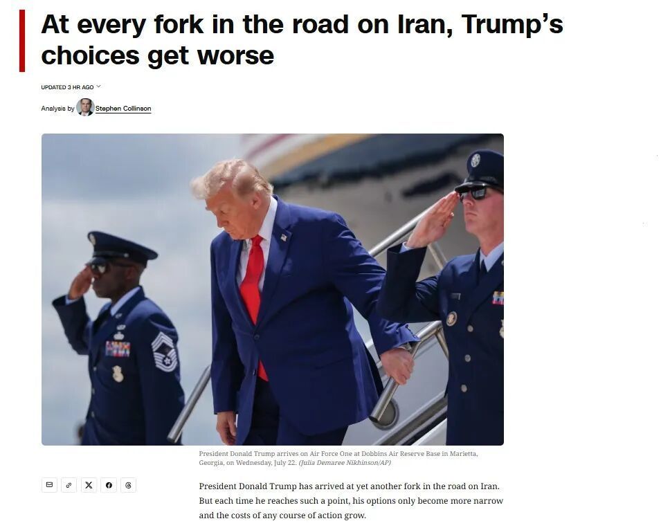 美国有线电视新闻网(CNN)报道截图