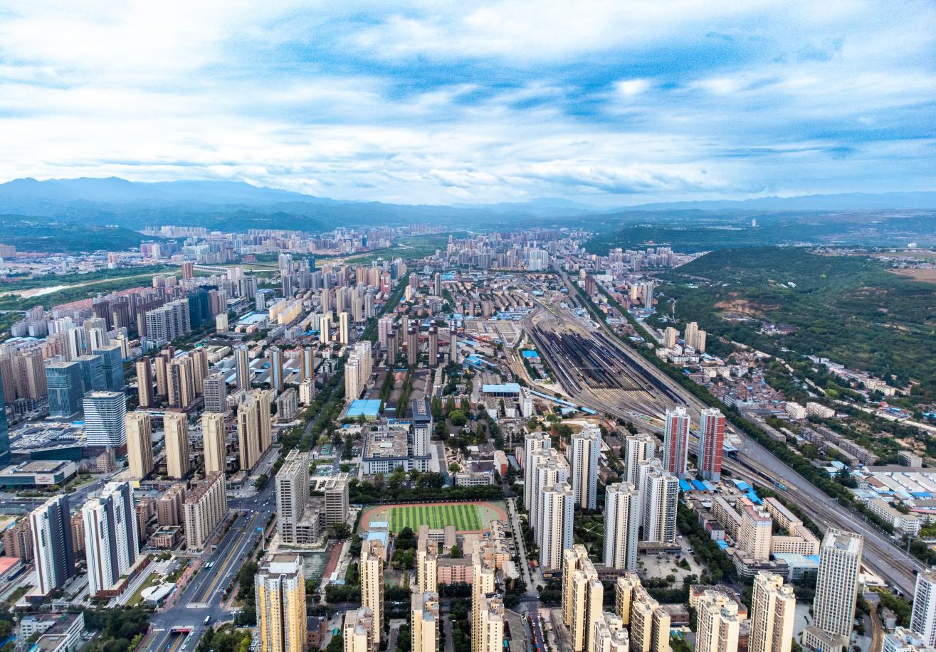 十里铺街道航拍全景