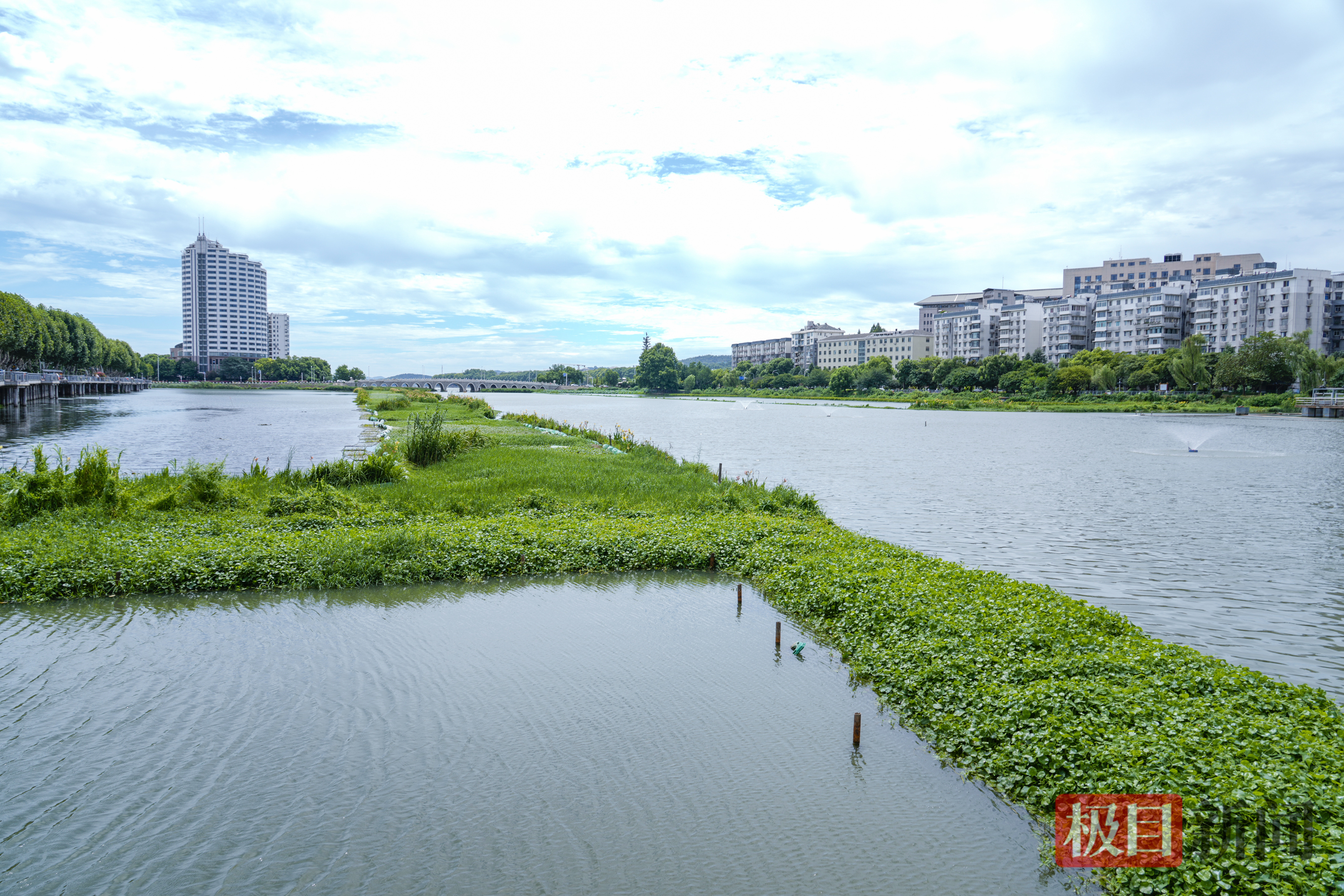 生态浮岛成为湖中景观