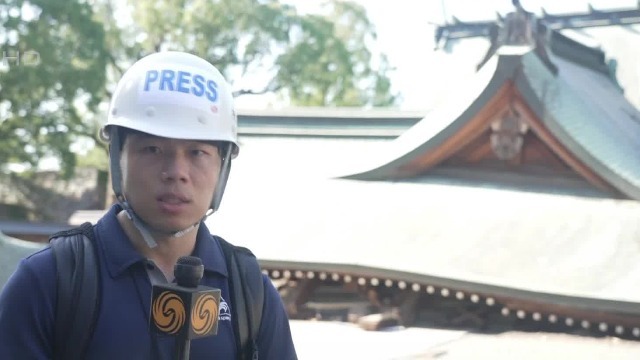 地震重创日本熊本，当地神社本殿倒塌