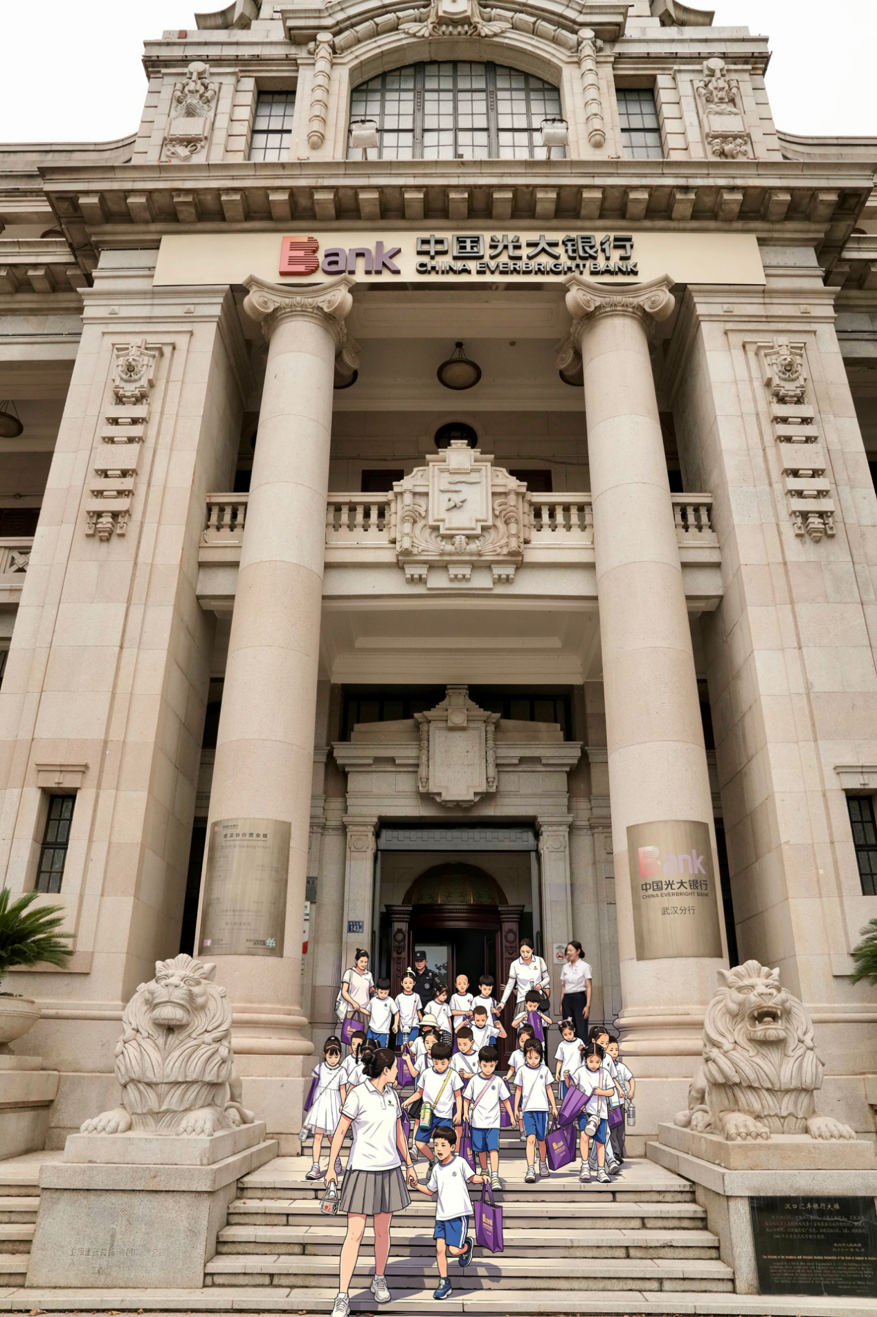 探秘百年金融地标 启蒙财商文化传承——爱彼思幼儿园走进光大银行武汉分行开展研学活动