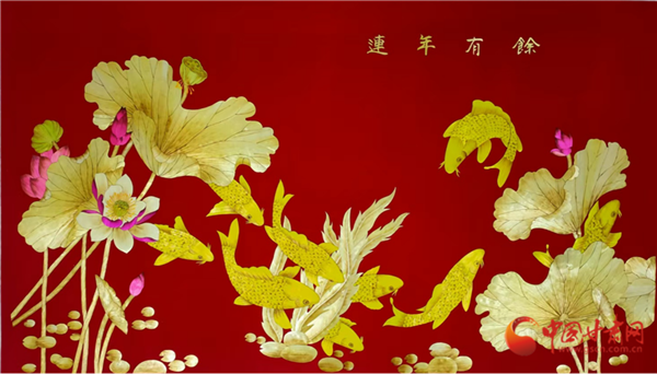 麦秆画作品连年有余