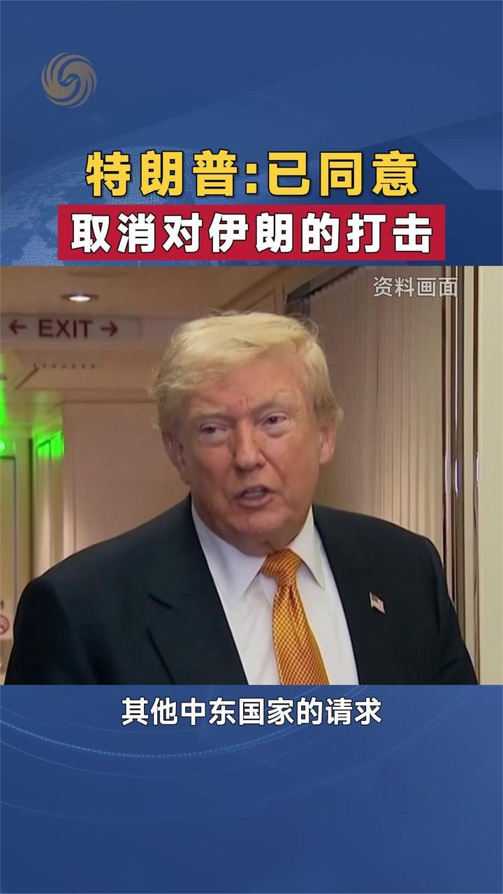 特朗普：已同意取消对伊朗的打击