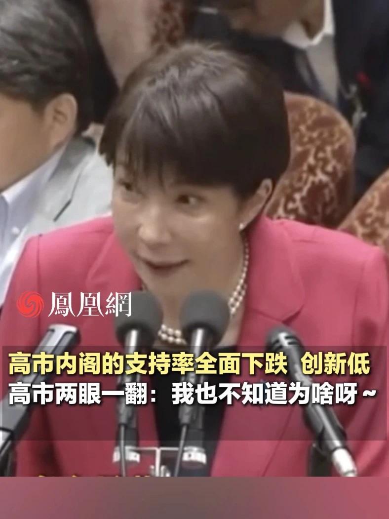 高市内阁的支持率创新低，高市两眼一翻：我也不知道为啥呀～#国际 #日本