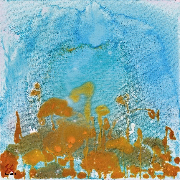 萧芬琪油画作品《领略荷山双绝色》