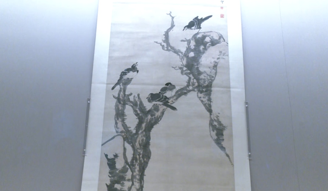 (《枯木寒鸦图》在江西省博物馆展出)