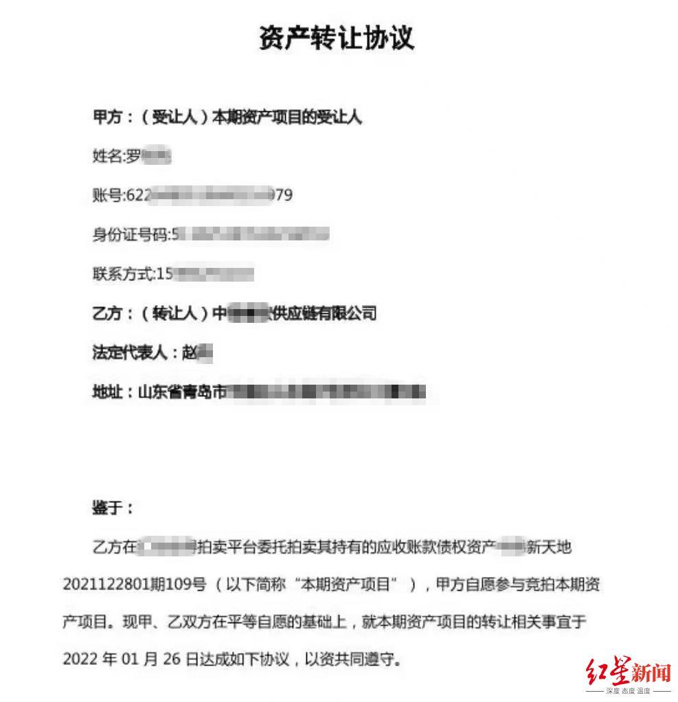 ▲资产转让协议