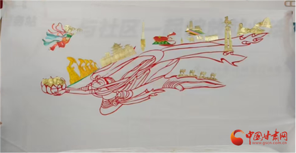 创意麦秆画丝路飞天