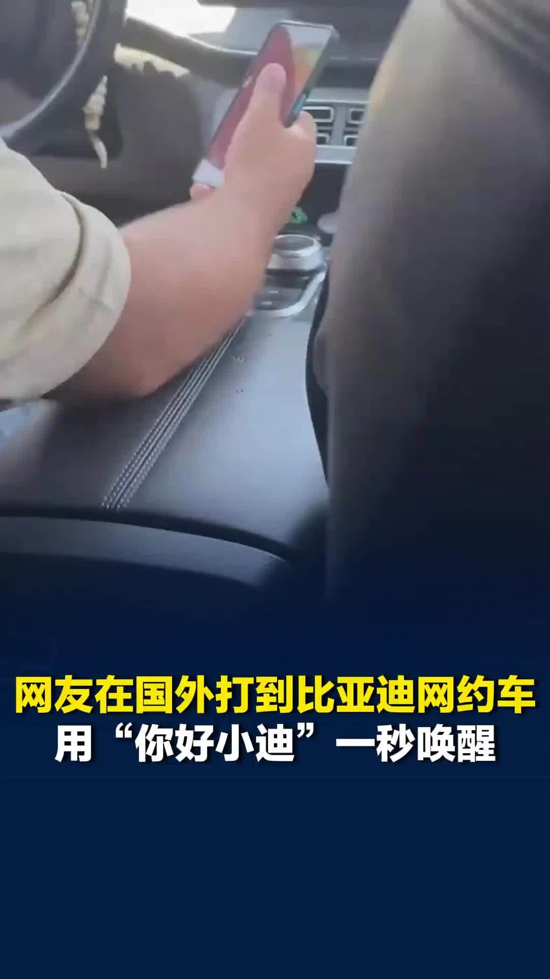 网友在国外打到比亚迪网约车，用“你好小迪”一秒唤醒，震惊司机
