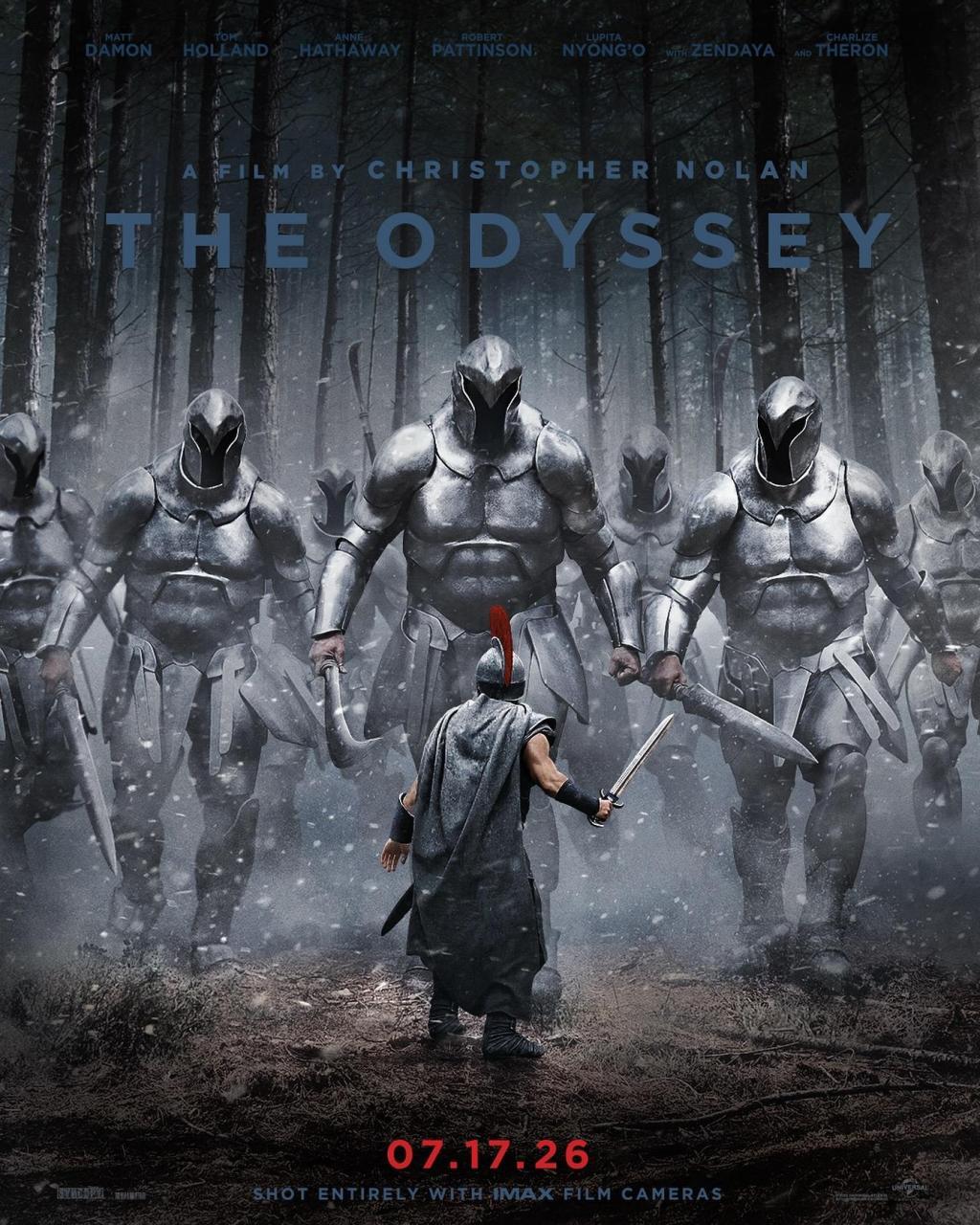 诺兰新作《奥德赛》已于7月17日在北美等地上映，中国大陆于8月1日开启点映，8月14日正式上映。
