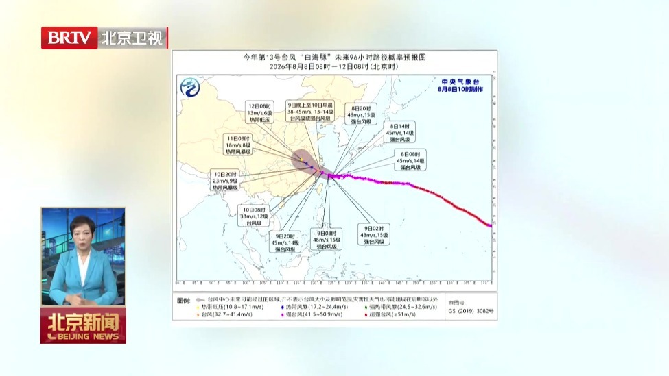 台风“白海豚”登陆后存在两种路径 都将给北京带来较强降雨