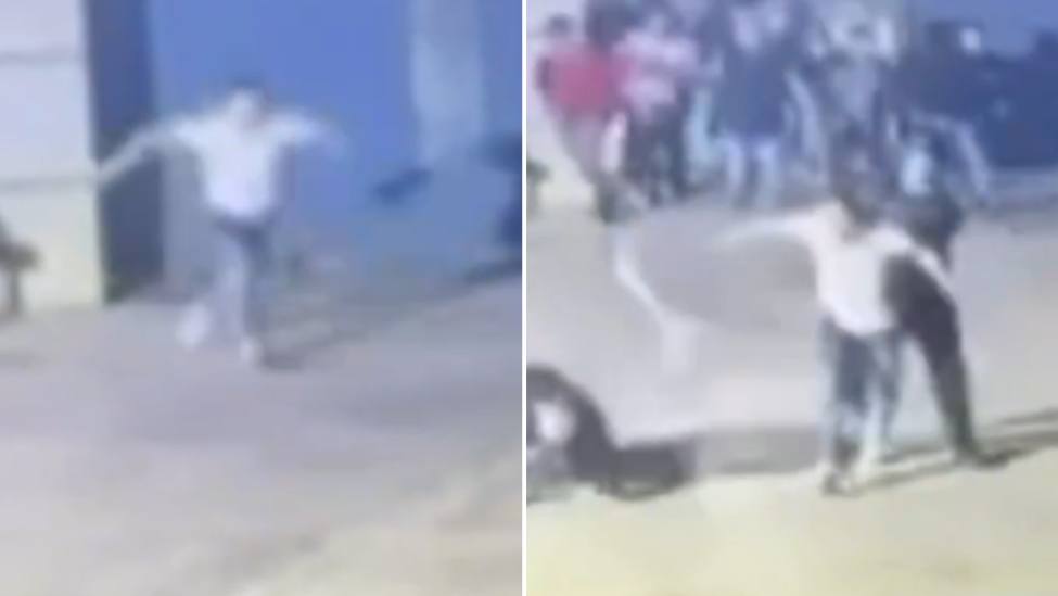 柬埔寨一园区监控曝光：4人踉跄翻墙逃出，被挥棍追赶，一顿暴打