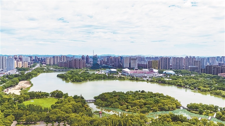 新余市孔目江国家湿地公园风光秀美。 本报全媒体记者 邹宇波摄