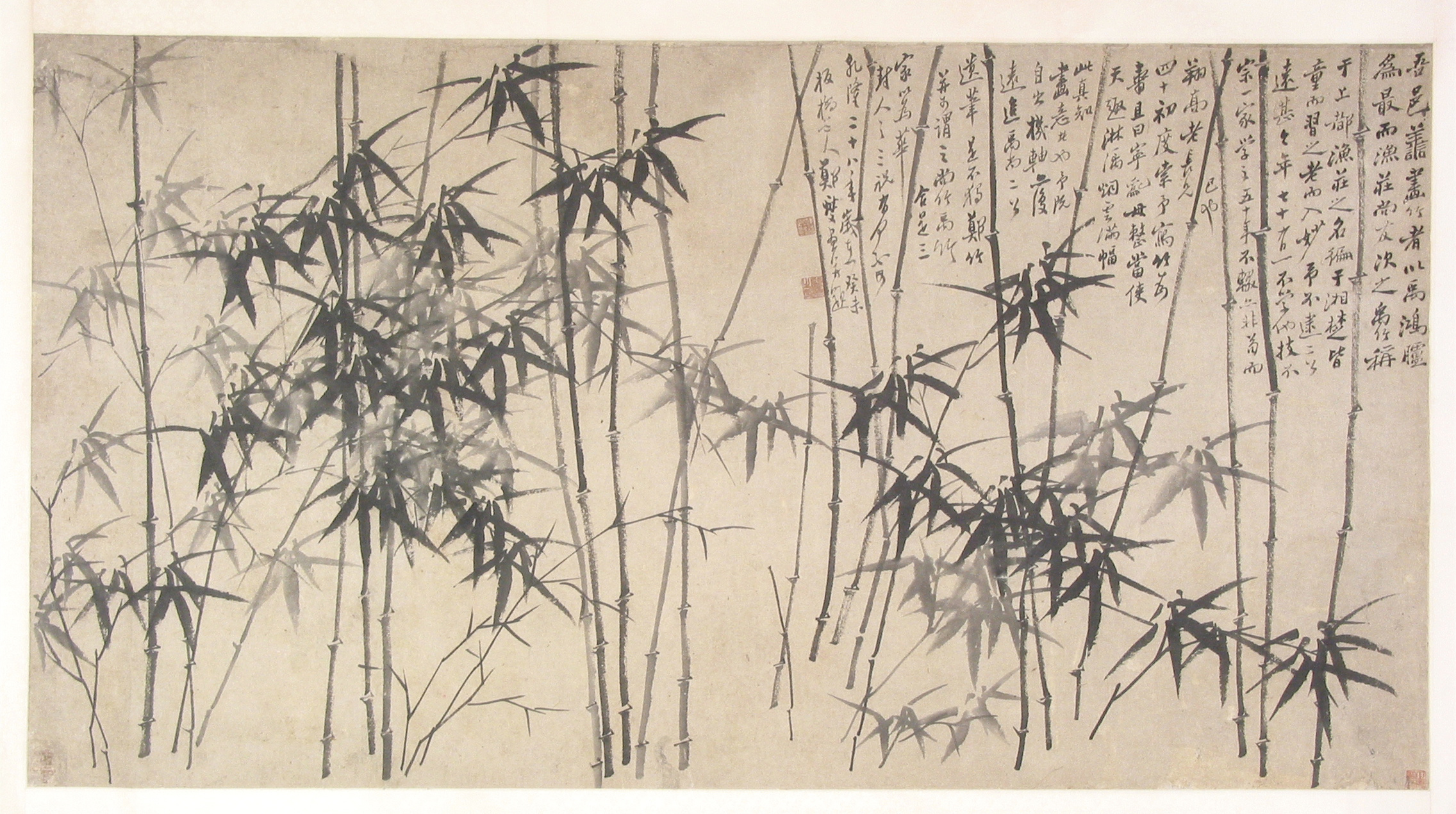 清 郑燮墨笔丛竹图横幅