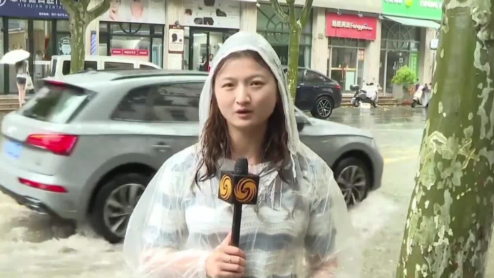 上海强降雨超10个小时，中心城区多处内涝淹水