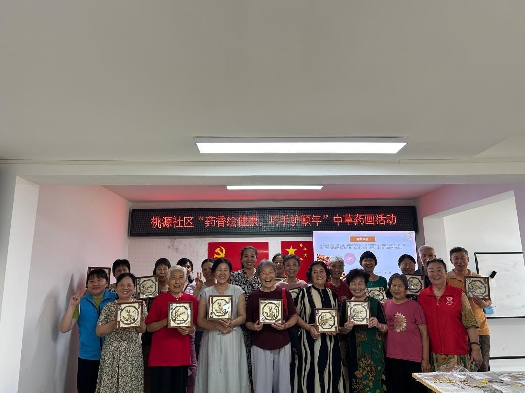 药香绘健康,巧手护颐年—— 桃源社区中草药画活动温情开展