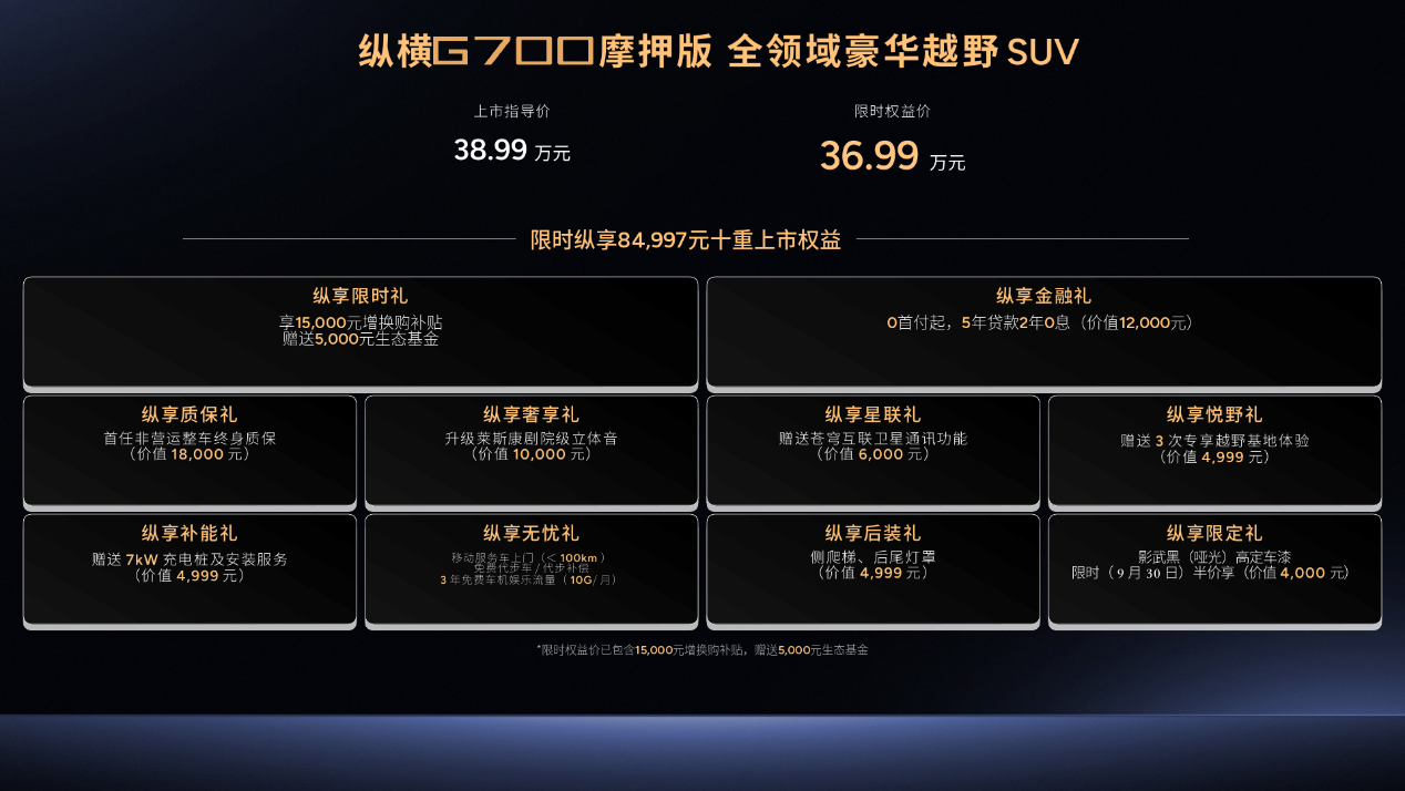 2026成都车展：砺境而生，冠誉全球｜纵横G700摩押版正式上市，限时权益价36.99万元