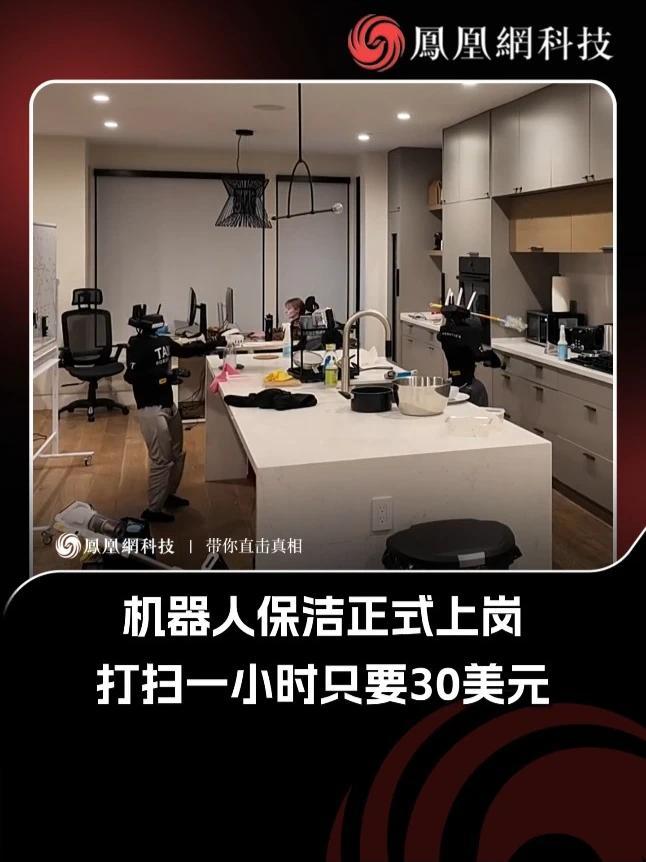 30美元一小时，人形机器人真的开始上门做保洁了。#机器人  #ai  #保洁  #家务