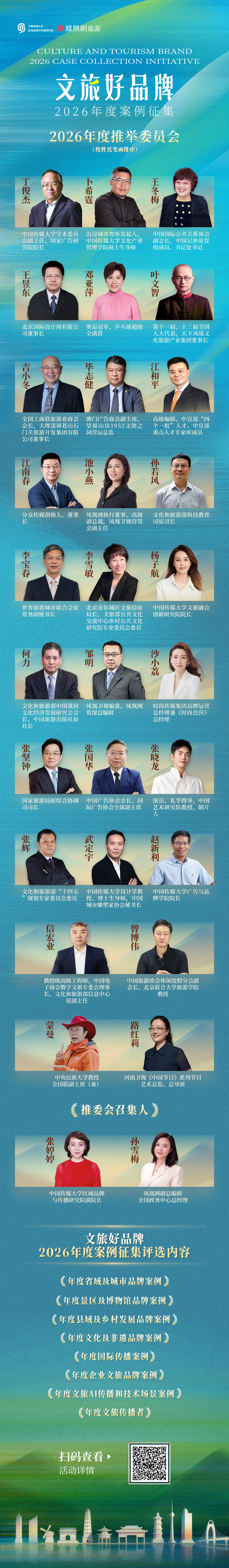 “文旅好品牌”2026年度案例征集推举委员会成员揭晓