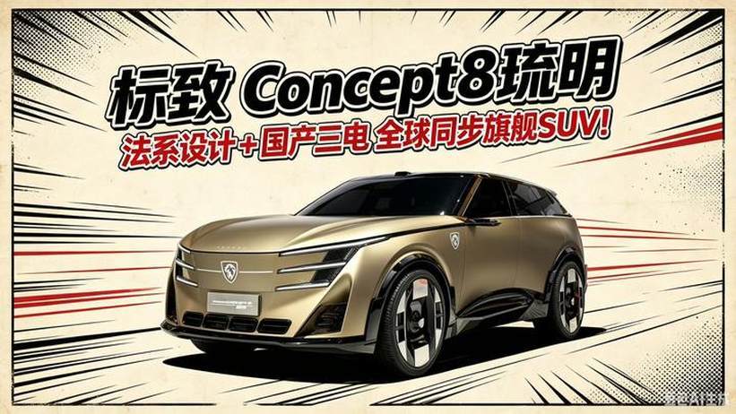 标致Concept 8琉明！法系设计+中国三电！全球同步旗舰SUV
