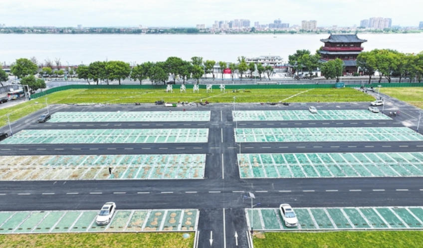 九江浔阳楼对面新增一大型停车场（图）