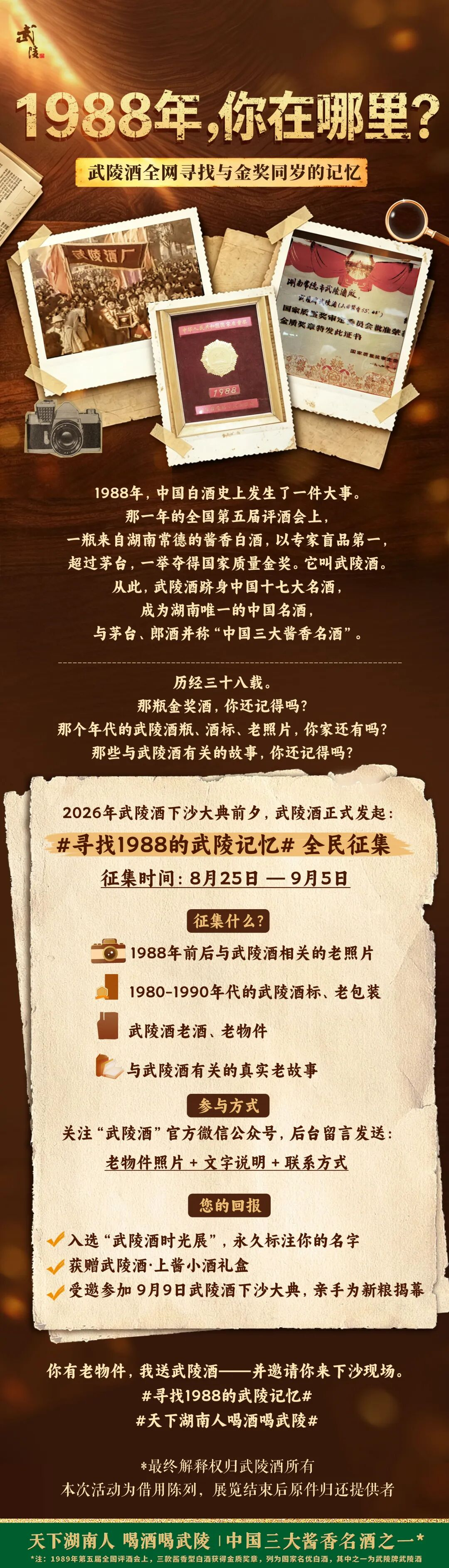 1988年，你在哪里？武陵酒全网寻找与金奖同岁的记忆