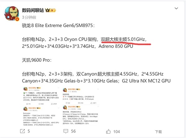 小米首发！高通第六代骁龙8超级至尊版主频突破5GHz：史无前例