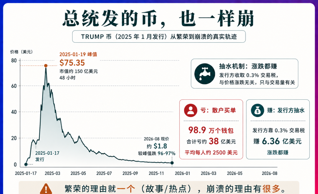 总统发的币，也通常崩