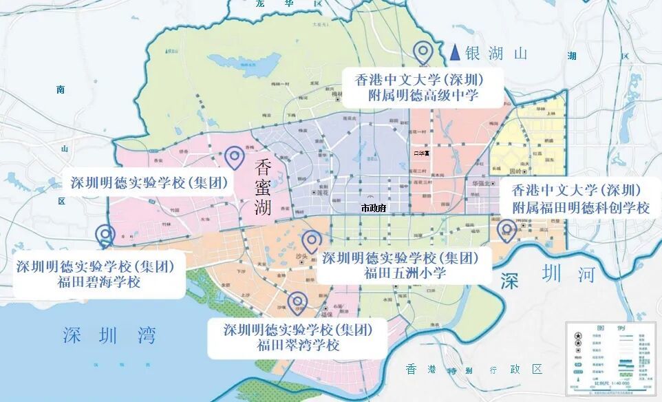 | 深圳明德实验学校(集团)各成员校分布图