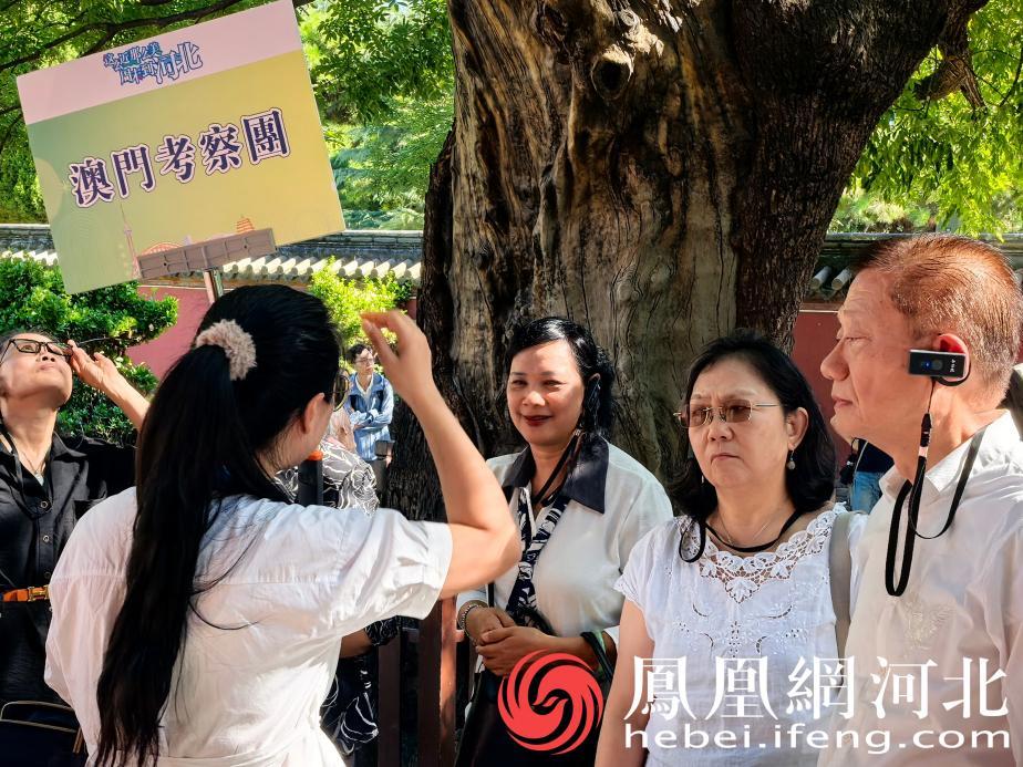 代表团在隆兴寺内听导游讲解
