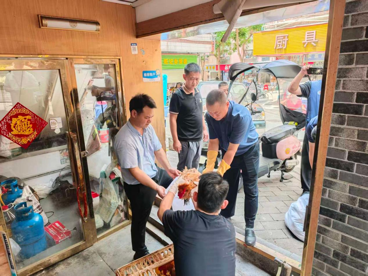 流塘社区联合多部门依法查处活禽私宰行为 消除公共卫生安全隐患