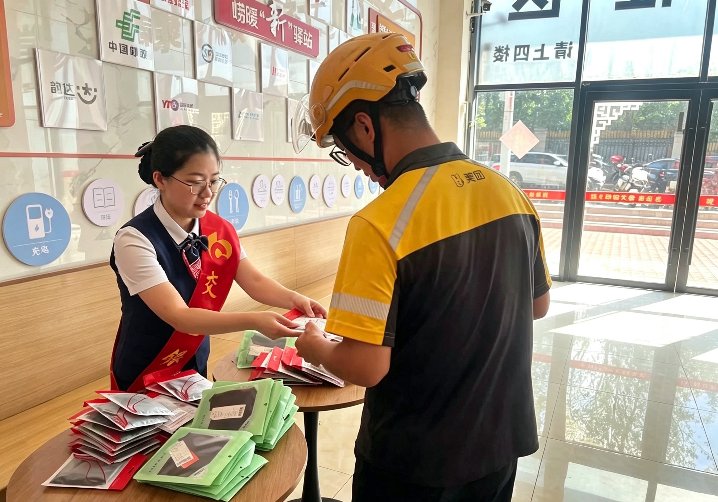 清朗金融筑防线 暖心服务护骑手——麦岛支行开展金融教育宣传周活动