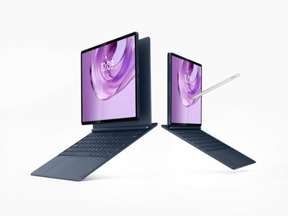 Lenovo Yoga Tab Plus Gen 2(左)与 Lenovo Yoga Tab Gen 2(右),搭配可选键盘