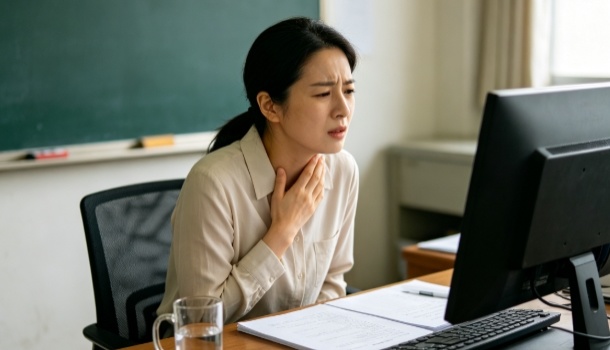图片：老师课后嗓子不适
