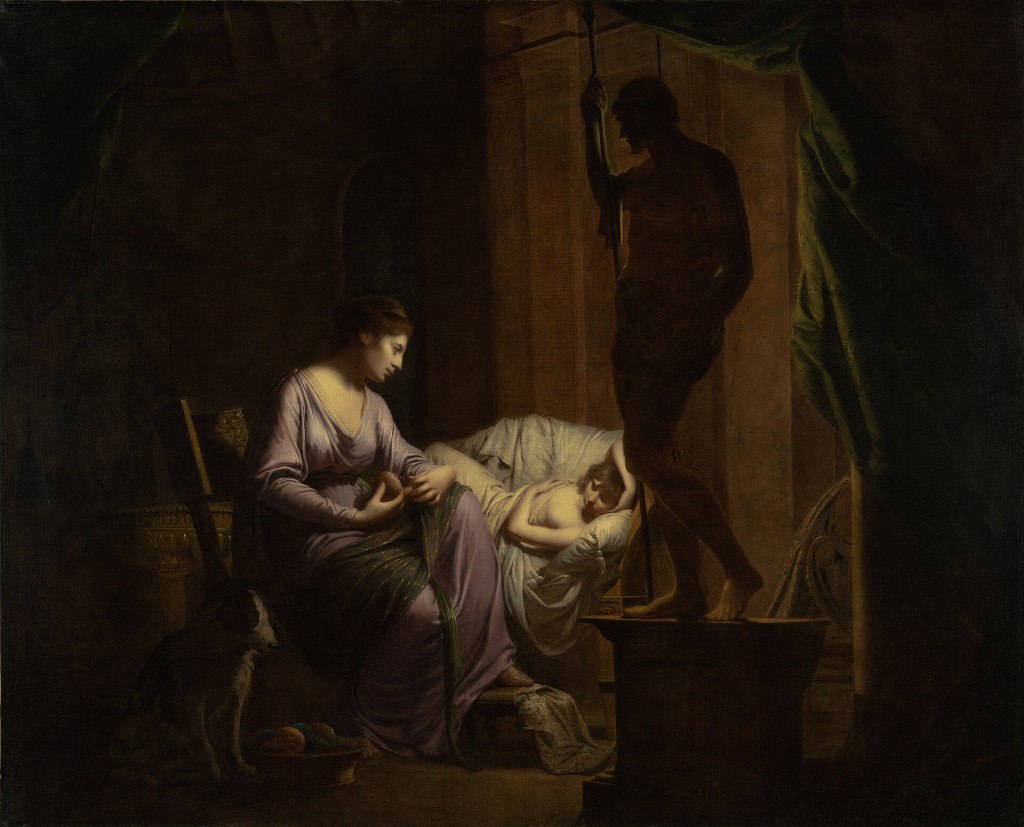 《佩涅洛佩拆开她的网》是英国画家约瑟夫&middot;莱特（Joseph Wright of Derby）于1783至1784年间创作的油画　图源：洛杉矶保罗&middot;盖蒂博物馆