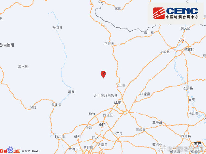 四川北川县发生4.8级地震，成都、重庆震感明显