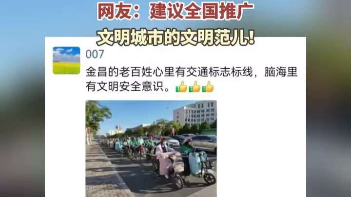 甘肃这地非机动车道秩序感拉满　网友：建议全国推广