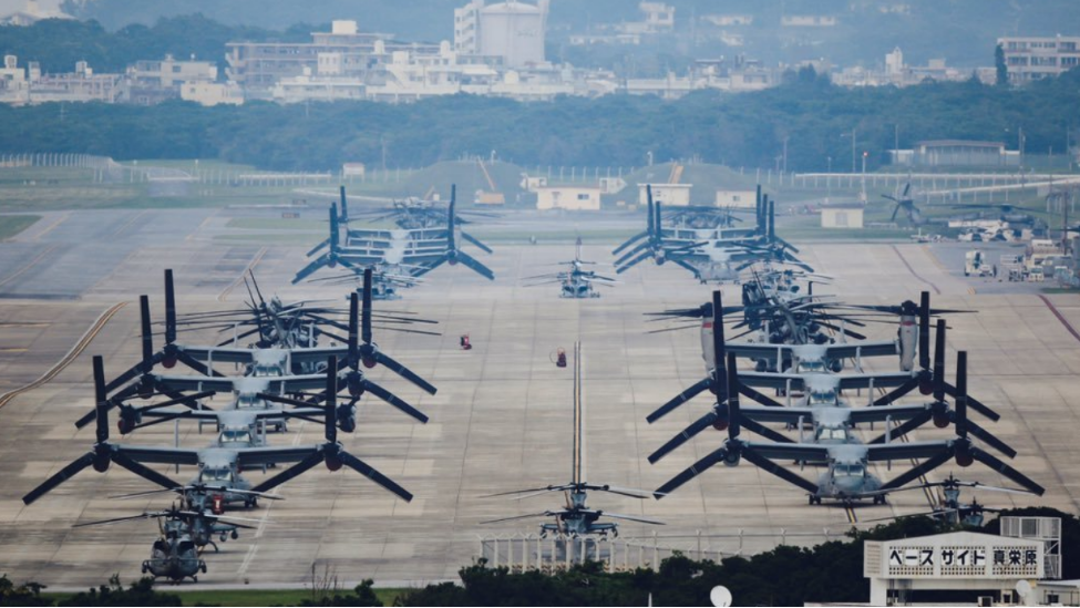 图为驻日美军普天间基地