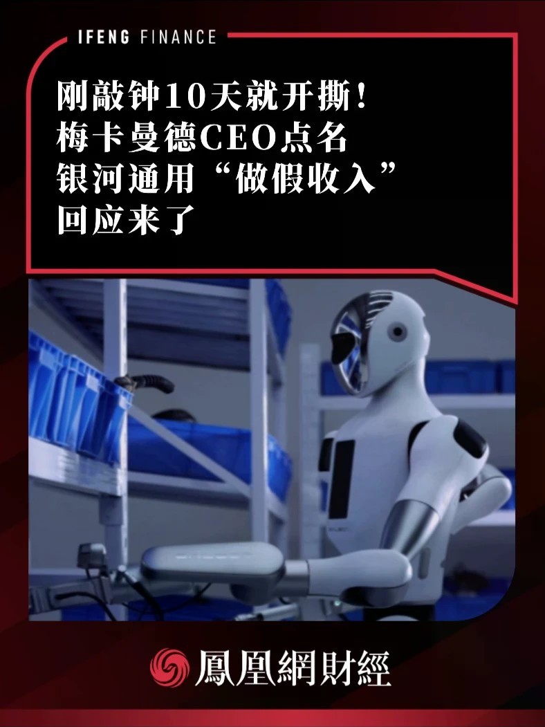 刚敲钟10天就开撕！梅卡曼德CEO点名银河通用“做假收入”，回应来了