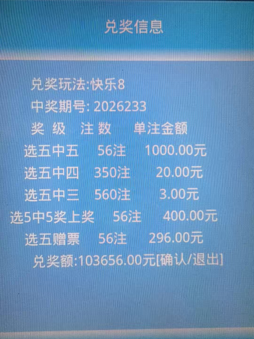 宝鸡20年老站传捷报 一天中两个快乐8大奖!