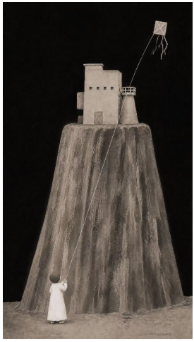 《夜鸢》(插画)(Night Kite,Illustration, Size 56×100)