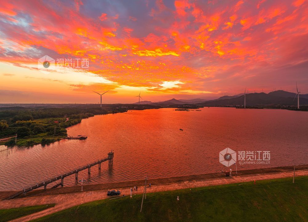 2026年9月5日在江西省吉安市新干县中堎水库拍摄的画面。
