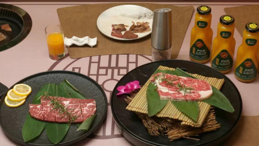 雪花精美的安格斯牛肉（中共孙吴县委宣传部供图）