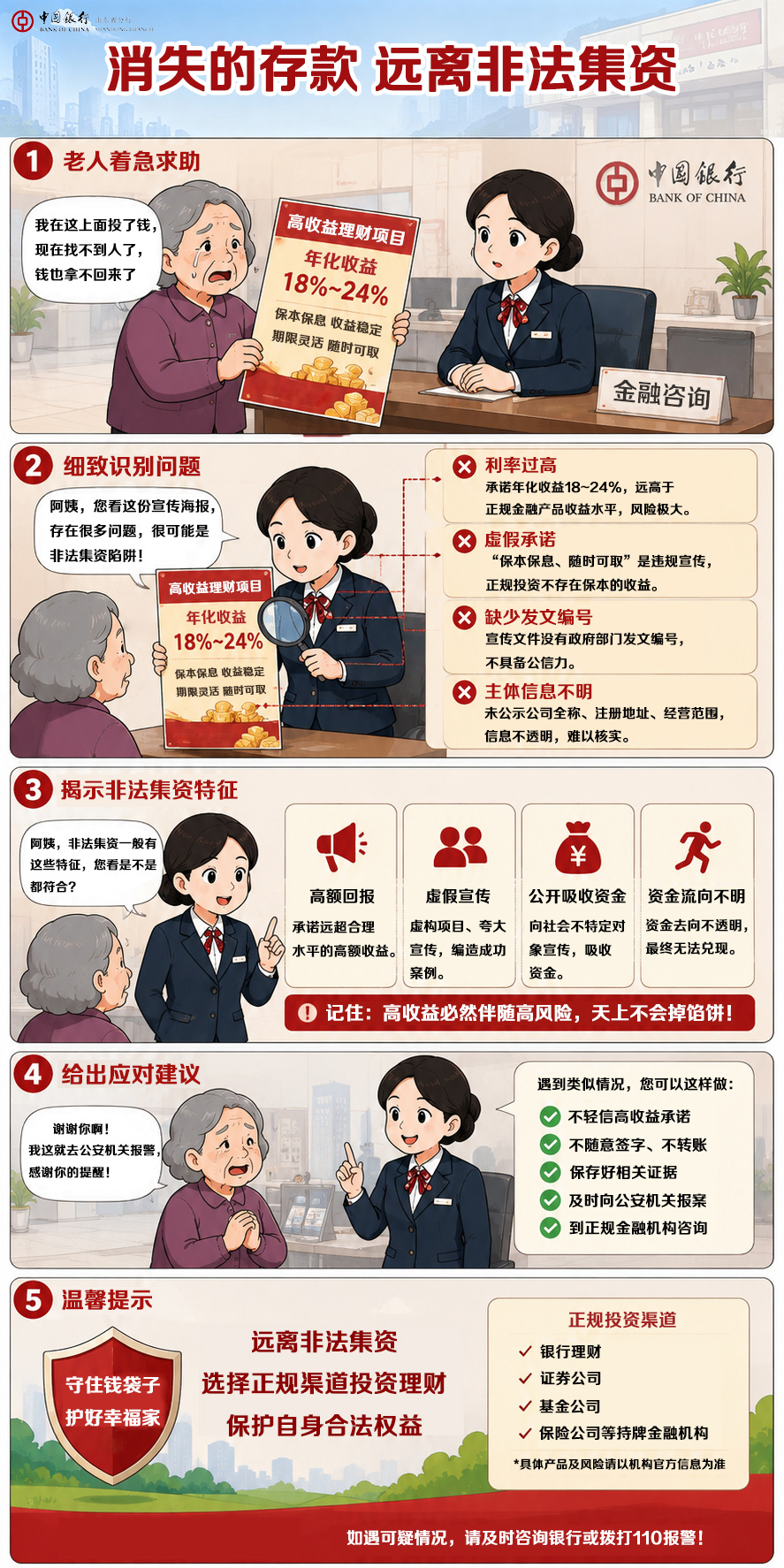 中国银行山东省分行提醒您：远离非法集资 保护自身合法权益