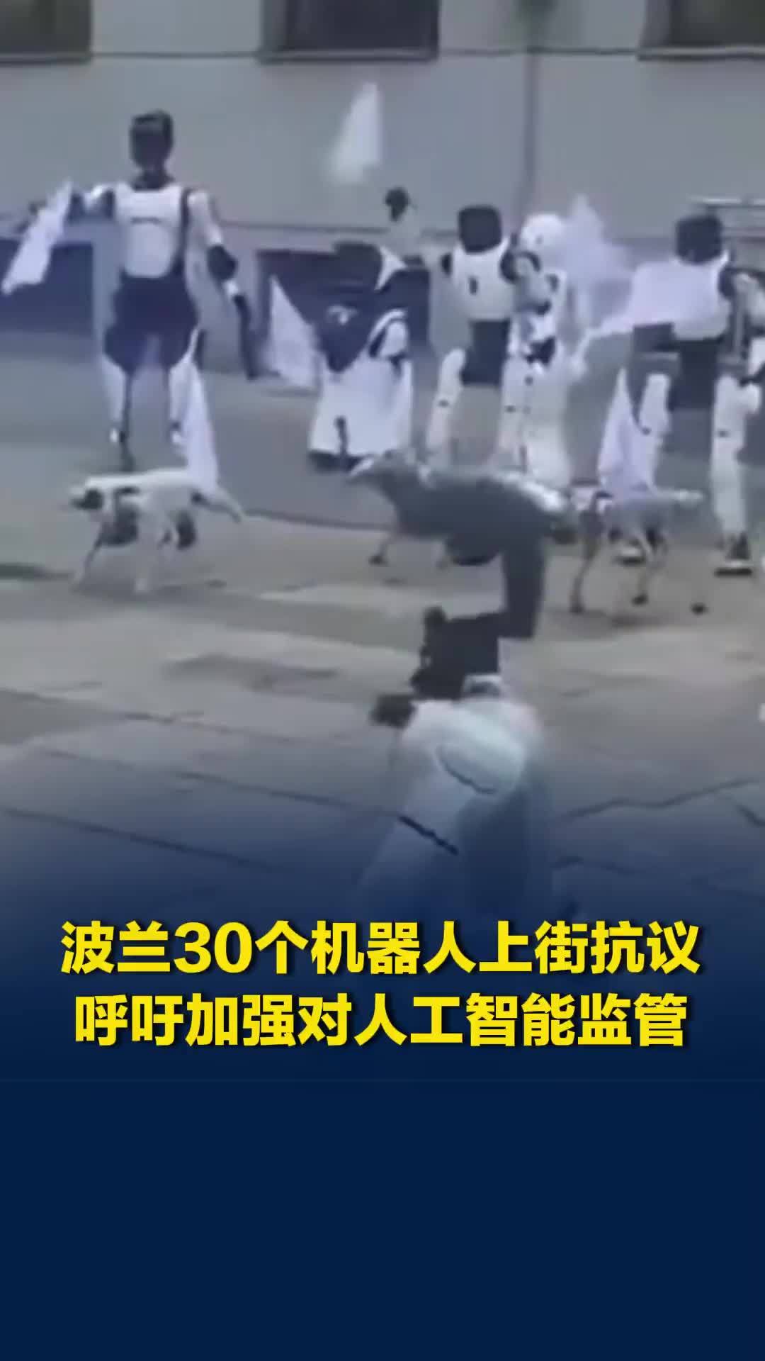 波兰30台机器人上街“抗议”，呼吁加强对人工智能监管